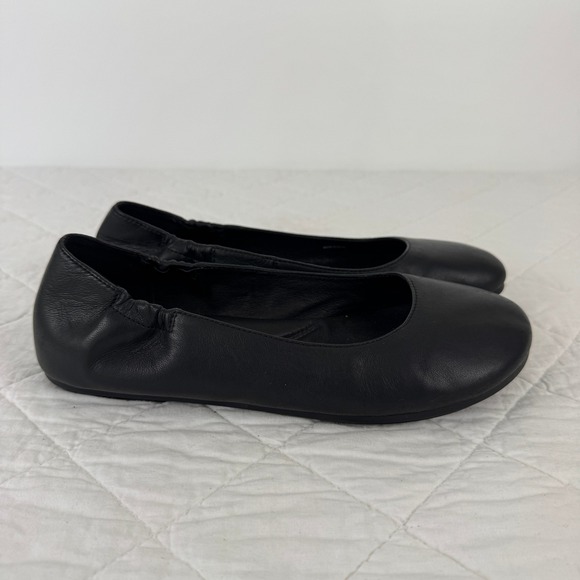 Eileen Fisher Fosse Leather Ballet Flats Black Slip On Round Toe Women Size 7.5 - Picture 9 of 11
